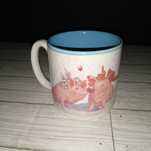Potpourri Press Vintage Pig Out Coffee Tea Mug 1990 Korea Piggy Love Print - Picture 3 of 10